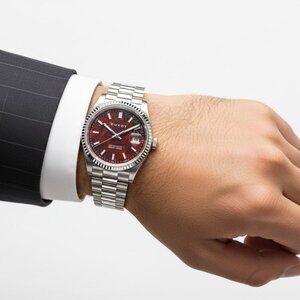 NWT Authentic Duxot Marcel Automatic Red Dial Men's Watch